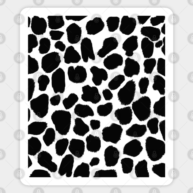 Monochrome Cow Hide Print Sticker by OneThreeSix